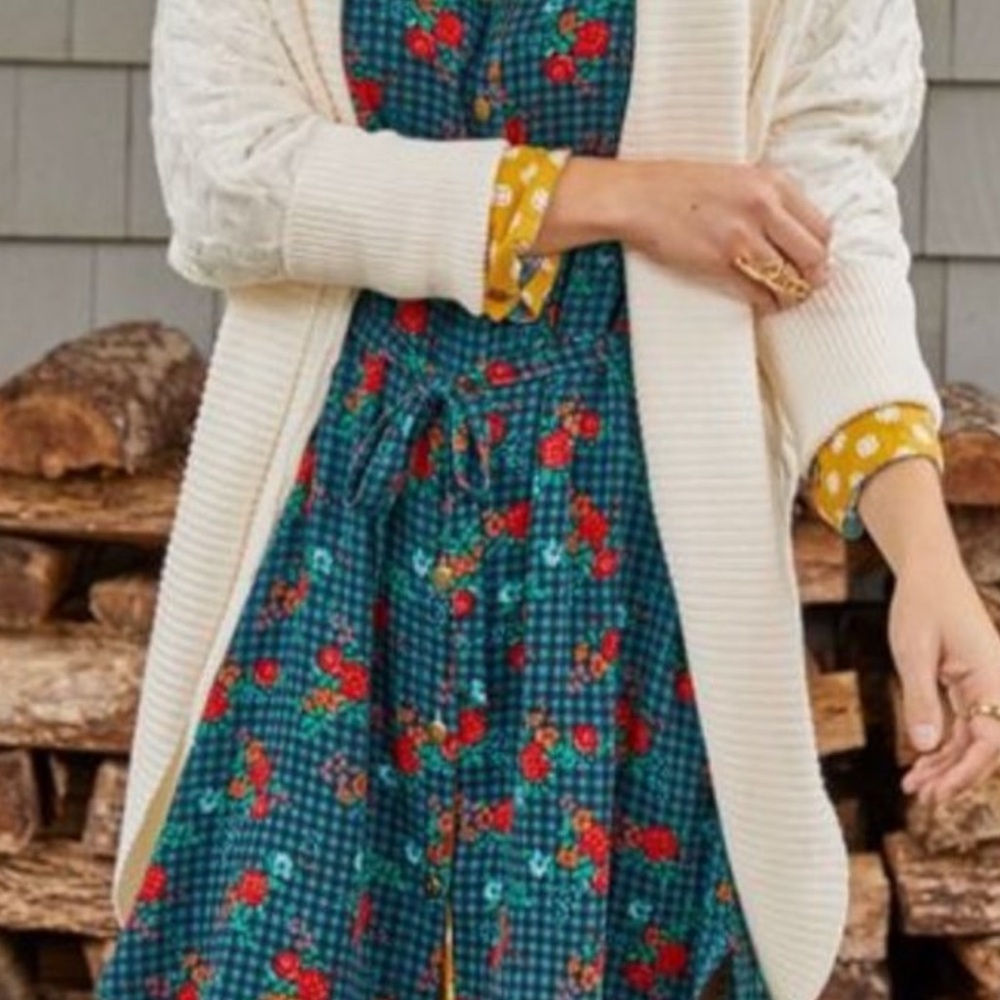 Matilda Jane Vibrant Plaid Floral Dress NWT